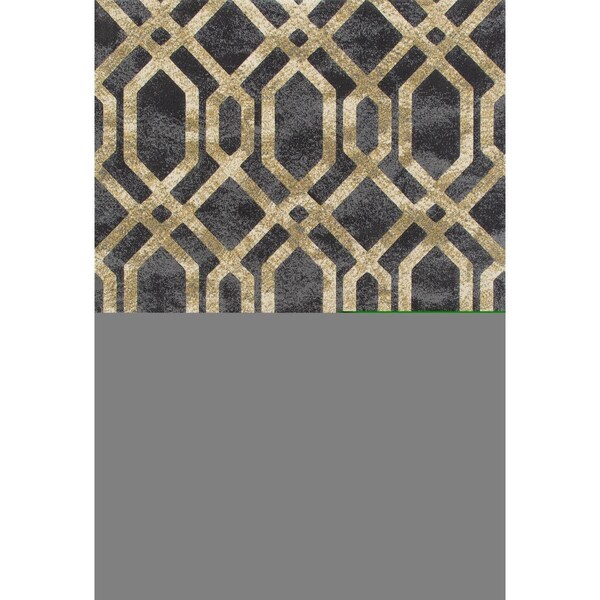 Standalone Bastille Collection Fretwork Border Woven Area Rug - Gray - 2 x 4 ft. ST3002167 - main